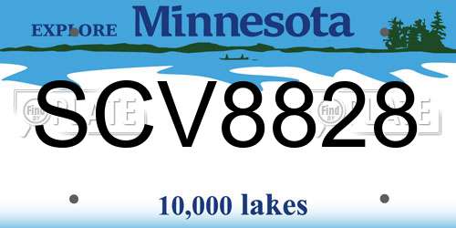 SCV8828 Minnesota License Plate