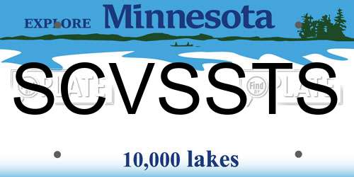 SCVSSTS Minnesota License Plate