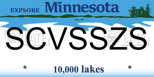SCVSSZS Minnesota License Plate