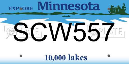 SCW557 Minnesota License Plate
