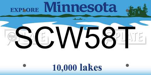 SCW58T Minnesota License Plate