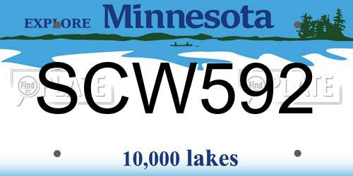SCW592 Minnesota License Plate