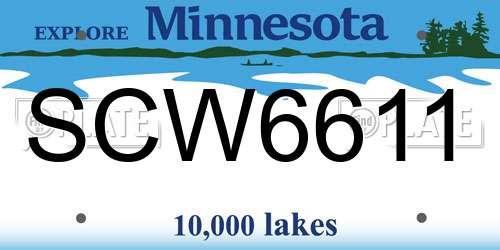 SCW6611 Minnesota License Plate