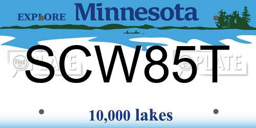 SCW85T Minnesota License Plate