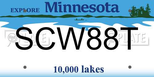 SCW88T Minnesota License Plate