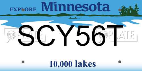 SCY56T Minnesota License Plate