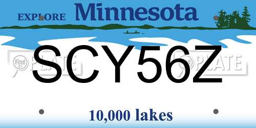 SCY56Z Minnesota License Plate