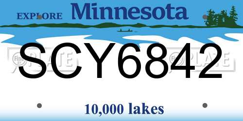 SCY6842 Minnesota License Plate