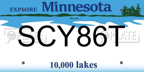 SCY86T Minnesota License Plate