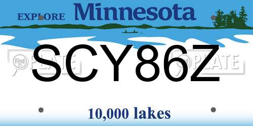 SCY86Z Minnesota License Plate