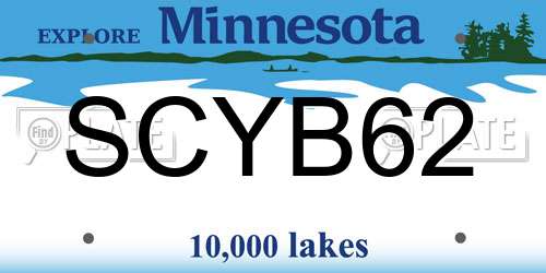 SCYB62 Minnesota License Plate