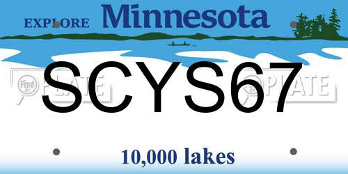 SCYS67 Minnesota License Plate