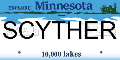 SCYTHER Minnesota License Plate