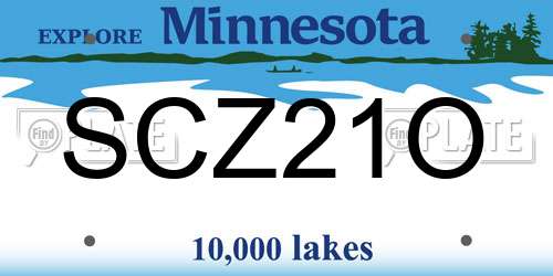 SCZ21O Minnesota License Plate