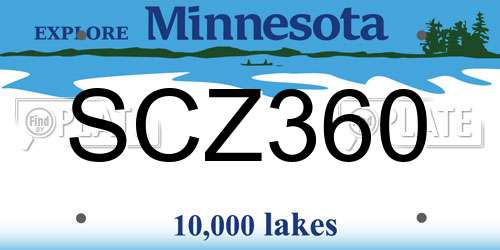 SCZ360 Minnesota License Plate