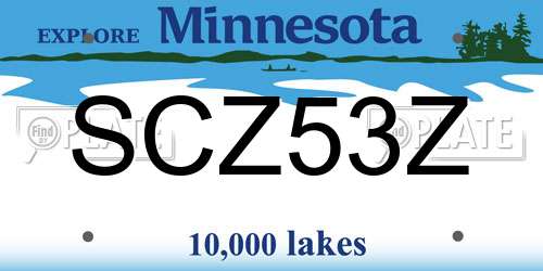 SCZ53Z Minnesota License Plate