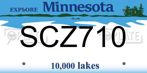 SCZ710 Minnesota License Plate