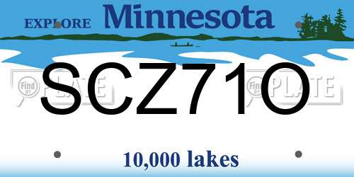 SCZ71O Minnesota License Plate