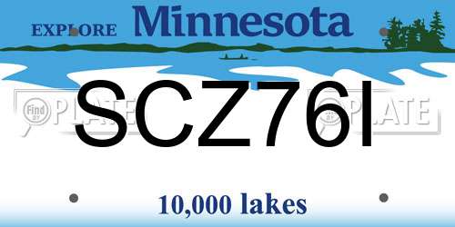 SCZ76I Minnesota License Plate
