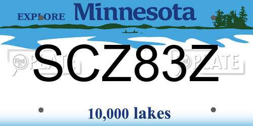 SCZ83Z Minnesota License Plate