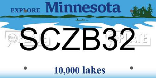 SCZB32 Minnesota License Plate