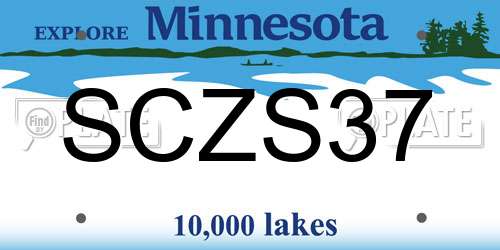 SCZS37 Minnesota License Plate