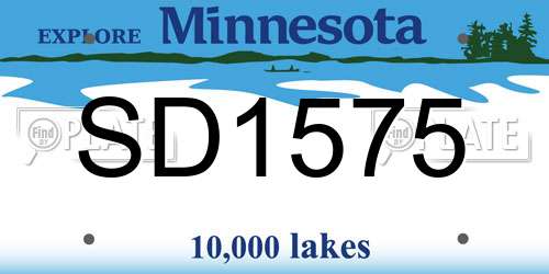 SD1575 Minnesota License Plate