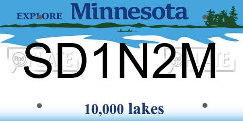 SD1N2M Minnesota License Plate