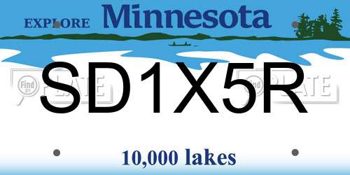 SD1X5R Minnesota License Plate
