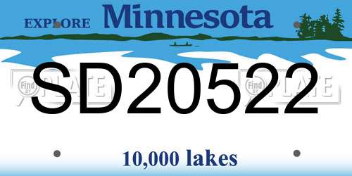 SD20522 Minnesota License Plate