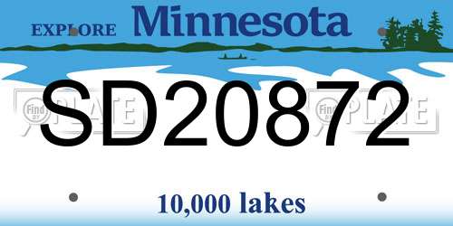 SD20872 Minnesota License Plate