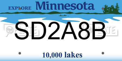SD2A8B Minnesota License Plate