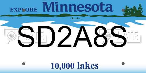 SD2A8S Minnesota License Plate