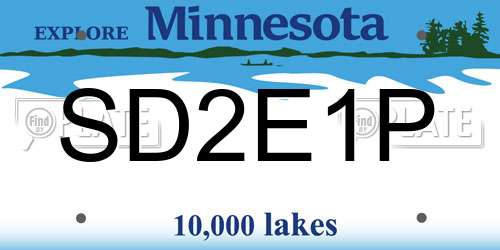 SD2E1P Minnesota License Plate