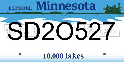 SD2O527 Minnesota License Plate