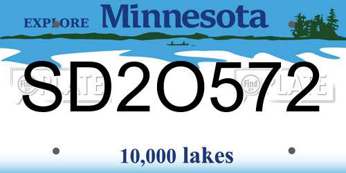 SD2O572 Minnesota License Plate