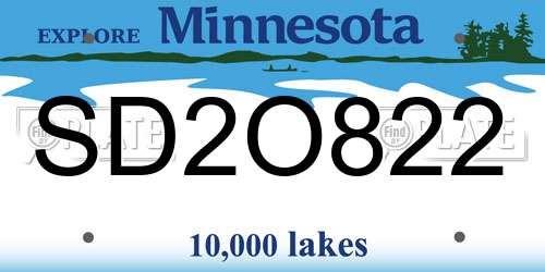 SD2O822 Minnesota License Plate