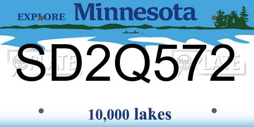 SD2Q572 Minnesota License Plate