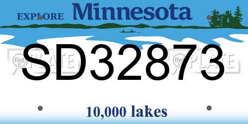 SD32873 Minnesota License Plate