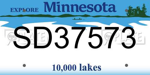 SD37573 Minnesota License Plate