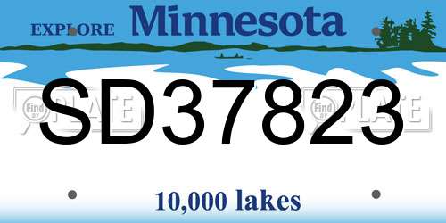 SD37823 Minnesota License Plate