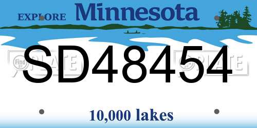 SD48454 Minnesota License Plate