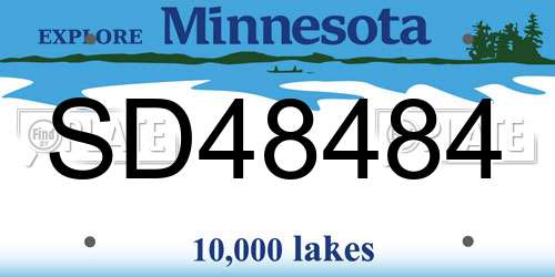 SD48484 Minnesota License Plate