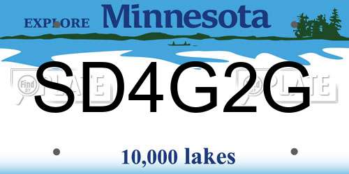 SD4G2G Minnesota License Plate