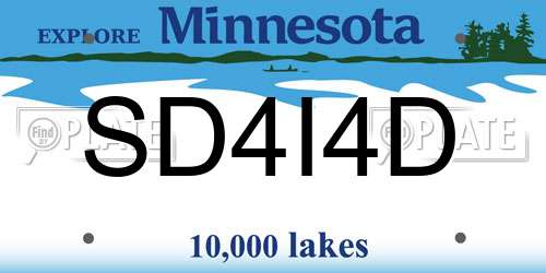 SD4I4D Minnesota License Plate