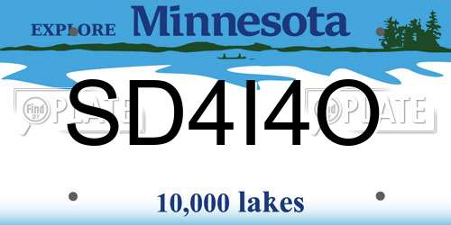 SD4I4O Minnesota License Plate