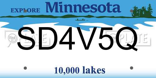 SD4V5Q Minnesota License Plate
