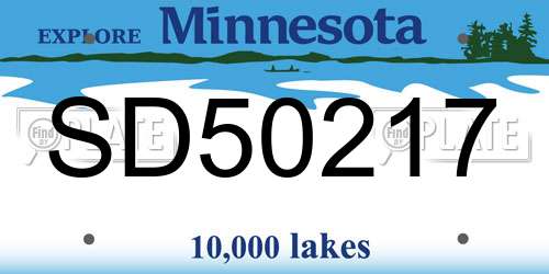 SD50217 Minnesota License Plate