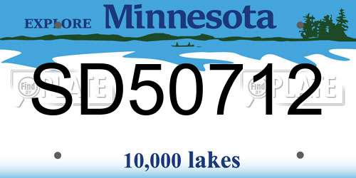 SD50712 Minnesota License Plate