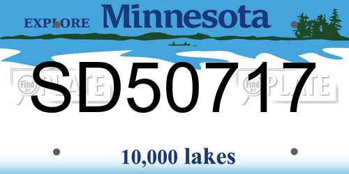 SD50717 Minnesota License Plate